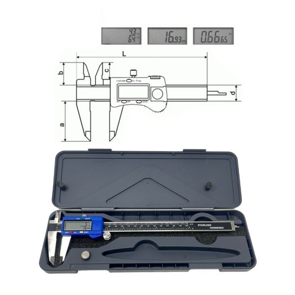 Electronic Digital Caliper with Fractions info