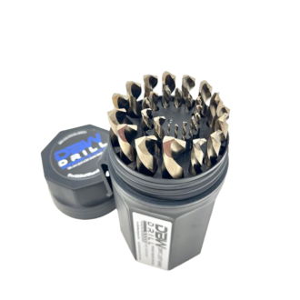 Left Hand Drill Bit Set on white backdrop