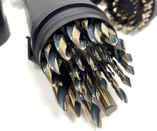 Stepped trident point drill bit tip on Trident T-300 Super Sonic drill bits