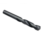 Stubby length Drill bit with black coating on white background