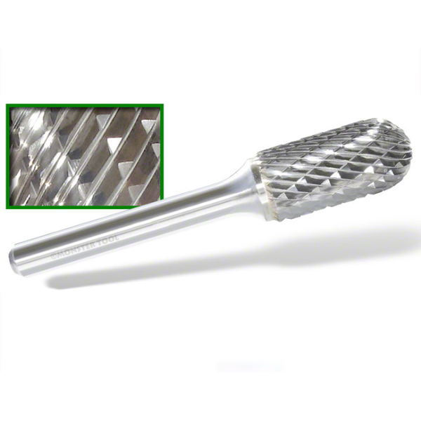 SC Style Ball Nose Cylindrical Carbide Burr - 1/4" shank
