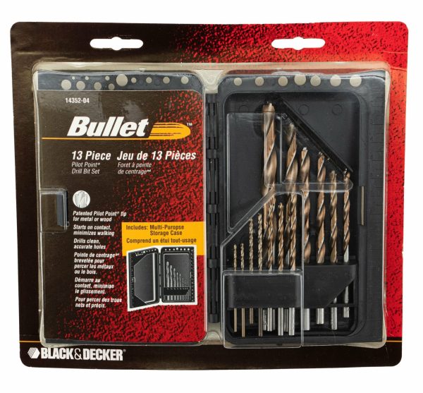 Black Decker 15573 17 PC 135 Split Point Titanium Drill Bit Set