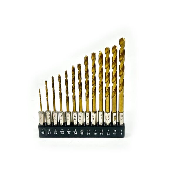 thumbnail image 2 of ISATH 10pc 17/64" Titanium Drill Bit Set – HSS, 135° Split Point, Gold – Wood/Metal/Plastic 2 of 6