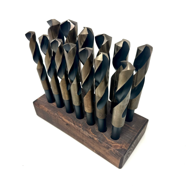 High speed steel 13pc Silver & Deming Drill Bit Set in wood block