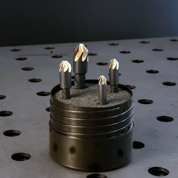 6-Flute 82° Chatter-Free HSS Countersink Set, 4 Pieces - Made in USA
