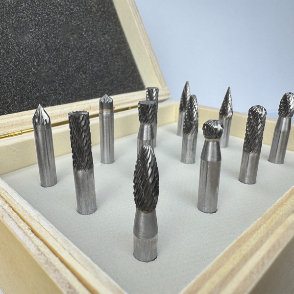 12 piece Carbide Rotary Burr Set - double cut - made in usa