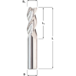 Solid carbide end mills for non-ferrous materials