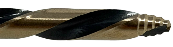 trident tipped drill bit up close