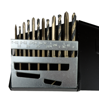 Super Sonic 12 Piece Tap and Drill Set with Spiral Point Machine Taps and Hi-Molybdenum Drill Bits