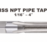 HSS NPT taper pipe taps available in sizes 1/16 inch through 4 inch