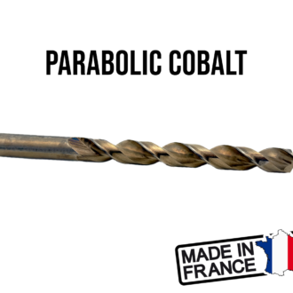 French-made HSCo parabolic cobalt drill bit with spiral flutes and straight shank – closeout stock